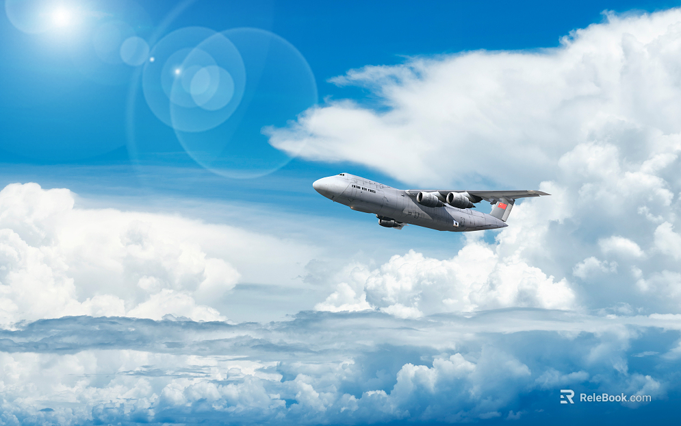 blue sky and white clouds aircraft texture