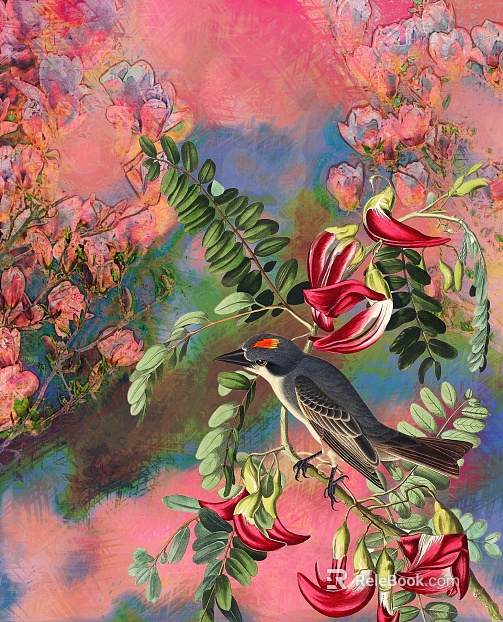 flower-and-bird painting texture