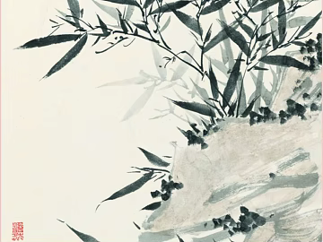 Ink and wash style carnation figure Chinese decorative painting texture (ID:ffaeh257776)