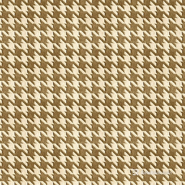 Brown Beige Houndstooth Fabric Soft Fabric texture