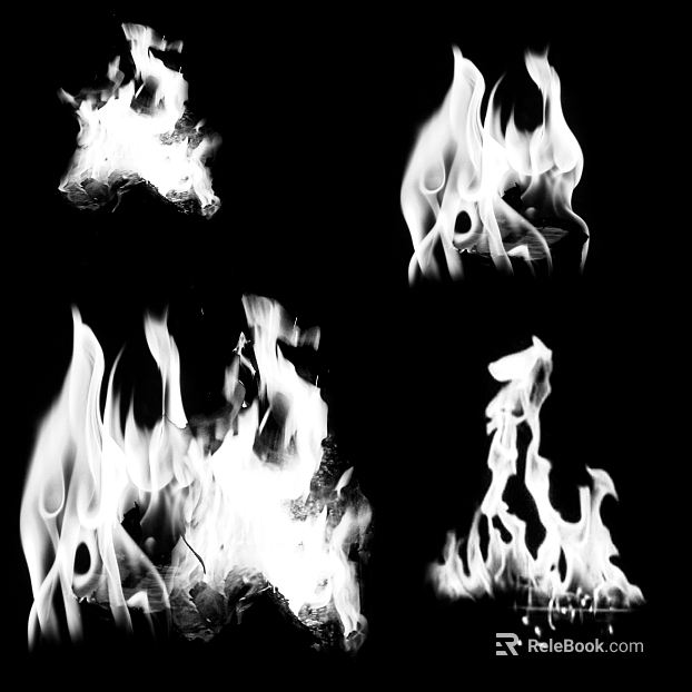 Black and white flame texture, special effects material texture