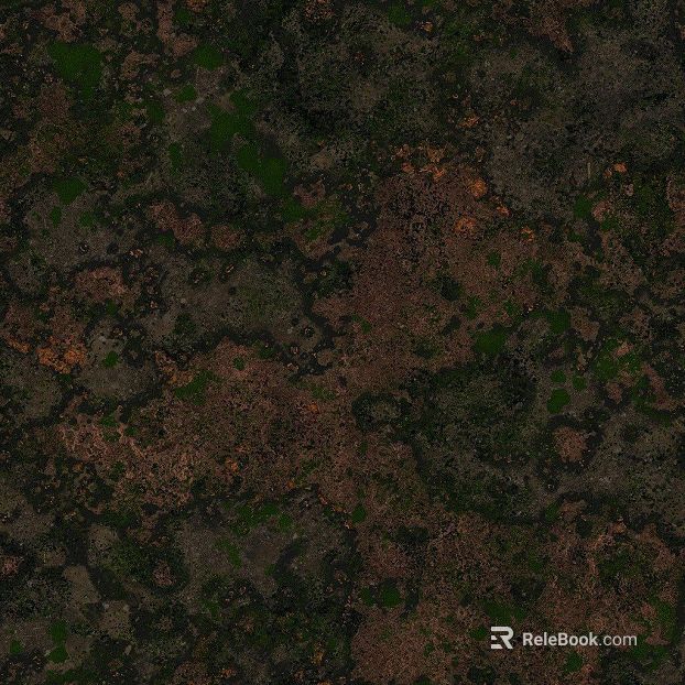 Dark brown green moss earth ground texture