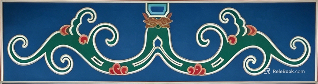 Chinese-style blue bottom grass pattern beam decoration texture