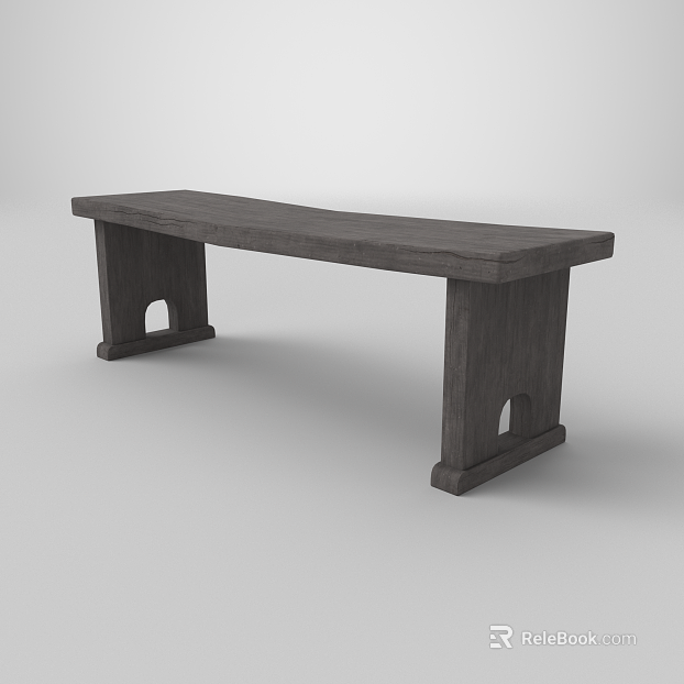 Dark gray retro style solid wood bench texture