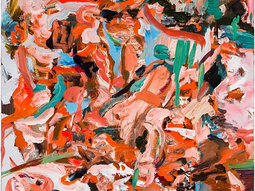 Abstract wind orange red art oil painting living room decorative painting texture (ID:ffaeh326696)