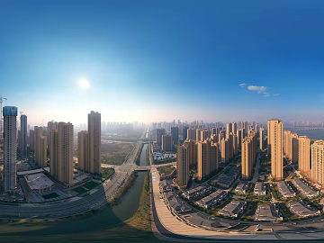 HDR City Construction Site Panorama texture (ID:ffach510013)