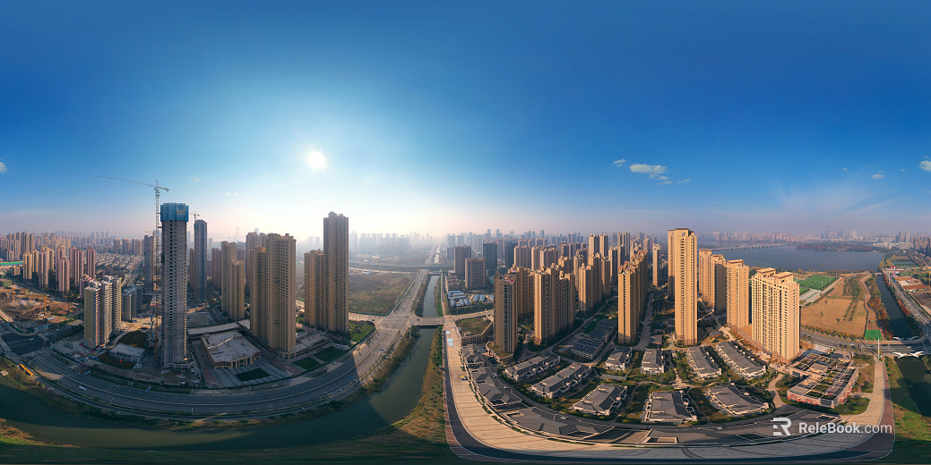 HDR City Construction Site Panorama texture