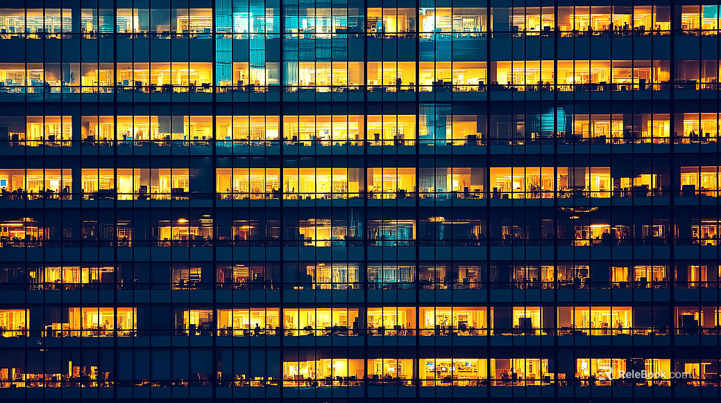 Building facade night windows texture