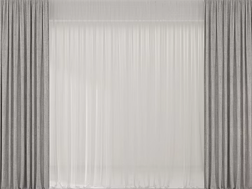 Grey-white double-layer fabric curtain bedroom curtain texture (ID:ffaeh482789)