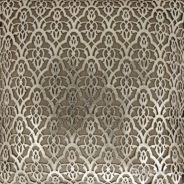 Silver white European pattern lace fabric texture