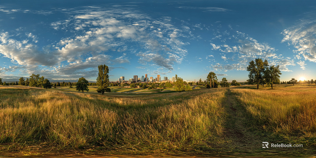 dusk sunset city park panoramic hdr texture