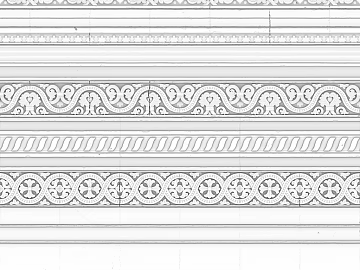 White stone relief wall line waist line 3d model