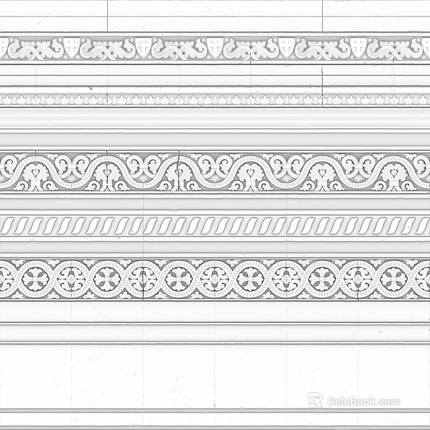 White stone relief wall line waist line texture