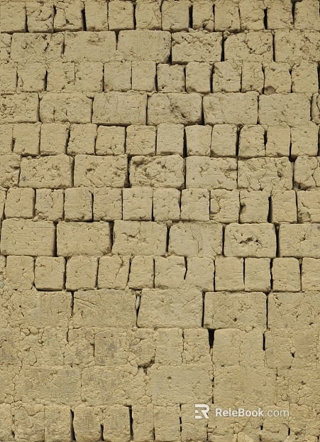 Light yellow soil brick wall masonry material texture