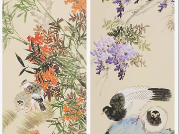 flower-and-bird painting 3d model