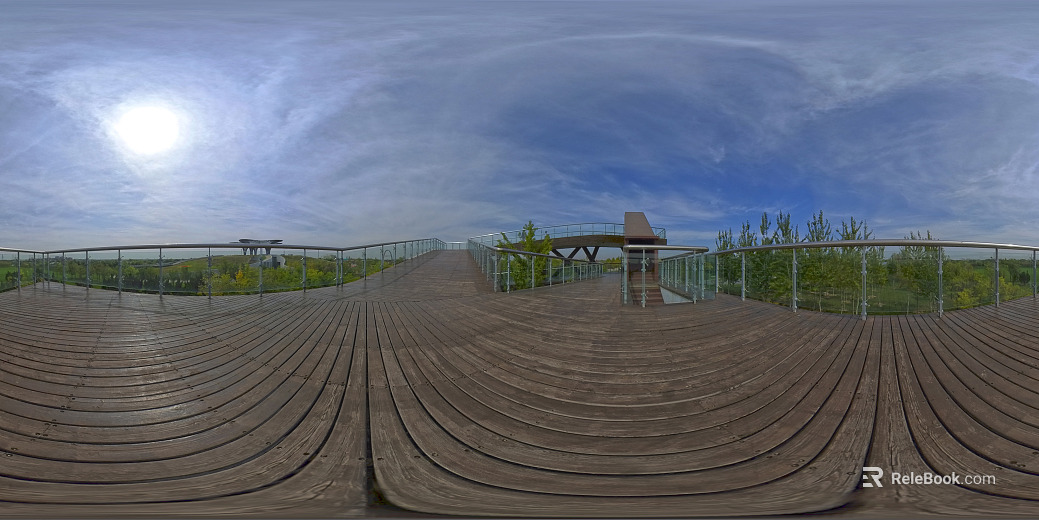 Outdoor plank road HDR texture
