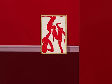 Red abstract figure decorative painting living room wall texture (ID:ffaeh473026)