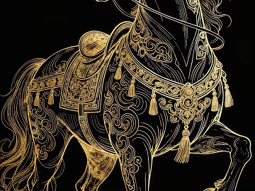 Decorative painting, animal painting, horse texture (ID:ffaeh081726)