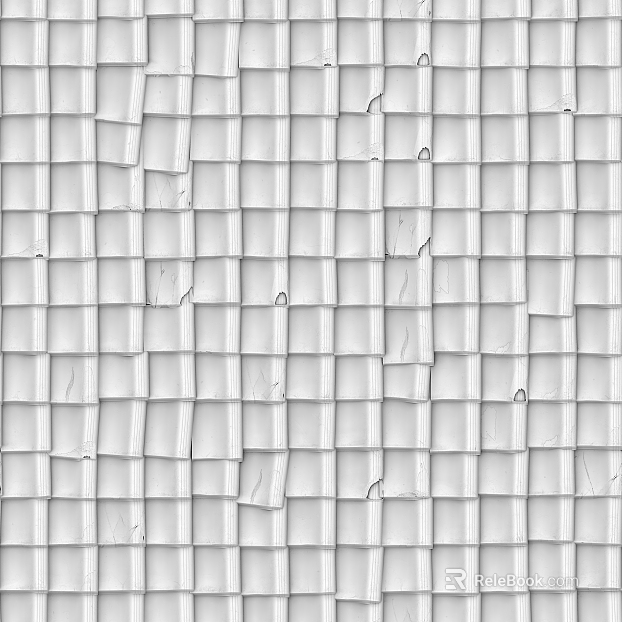 Roof tile top Spanish tile terracotta tile black and white bump texture