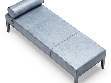Gray Blue Fine Grain Leather Bedroom Bed End Stool texture (ID:ffaeh602611)