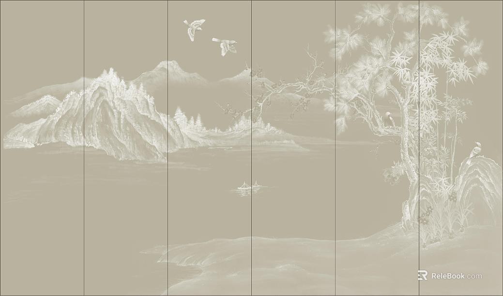 chinese landscape painting texture