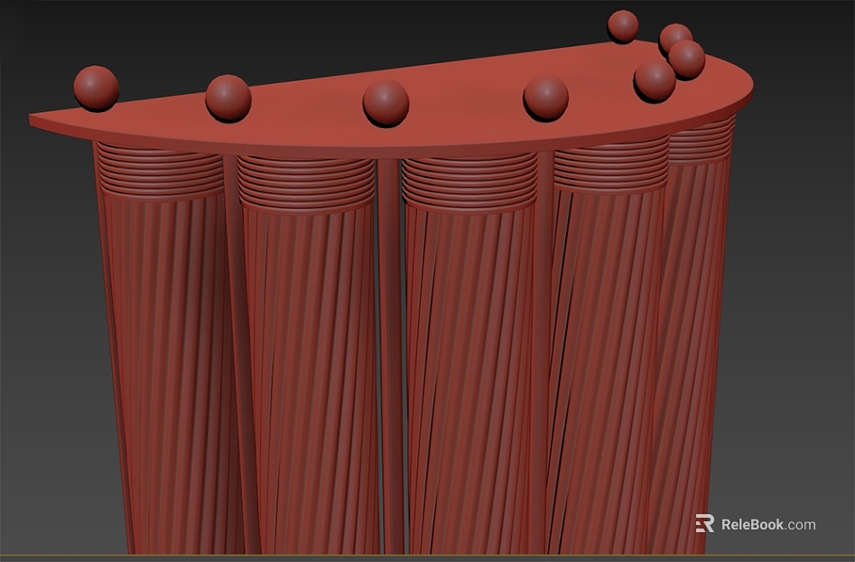 Red relief column interior decoration components texture