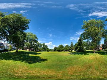 Blue Sky White Clouds Lawn Woods Landscape Panoramic HDR texture (ID:ffach454738)