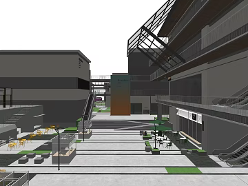 Scene diagram of modern gray commercial block texture (ID:ffaeh023094)