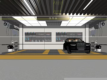 Industrial wind car wash workshop scene texture (ID:ffaeh034281)