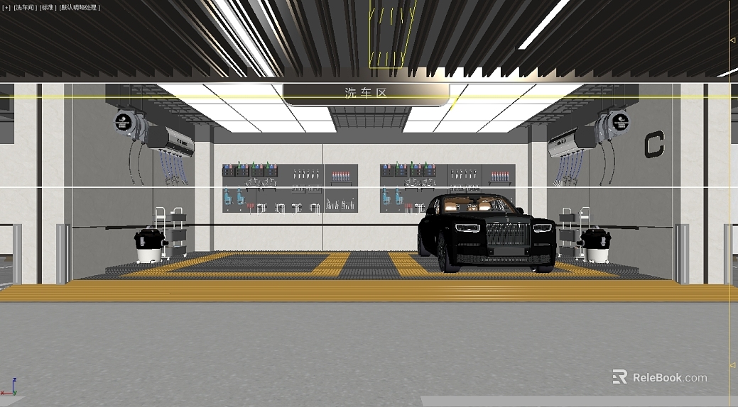 Industrial wind car wash workshop scene texture