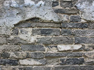 Brick wall peeling off gray wall texture (ID:ffaag08081)