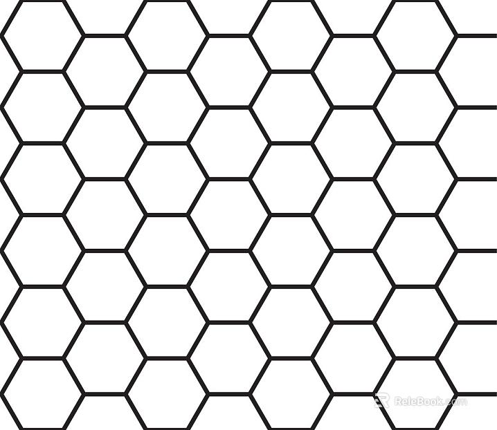 Hexagonal brick hexagonal attenuation black and white texture