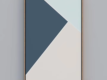 Morandi-toned geometric abstract decorative painting 3d model