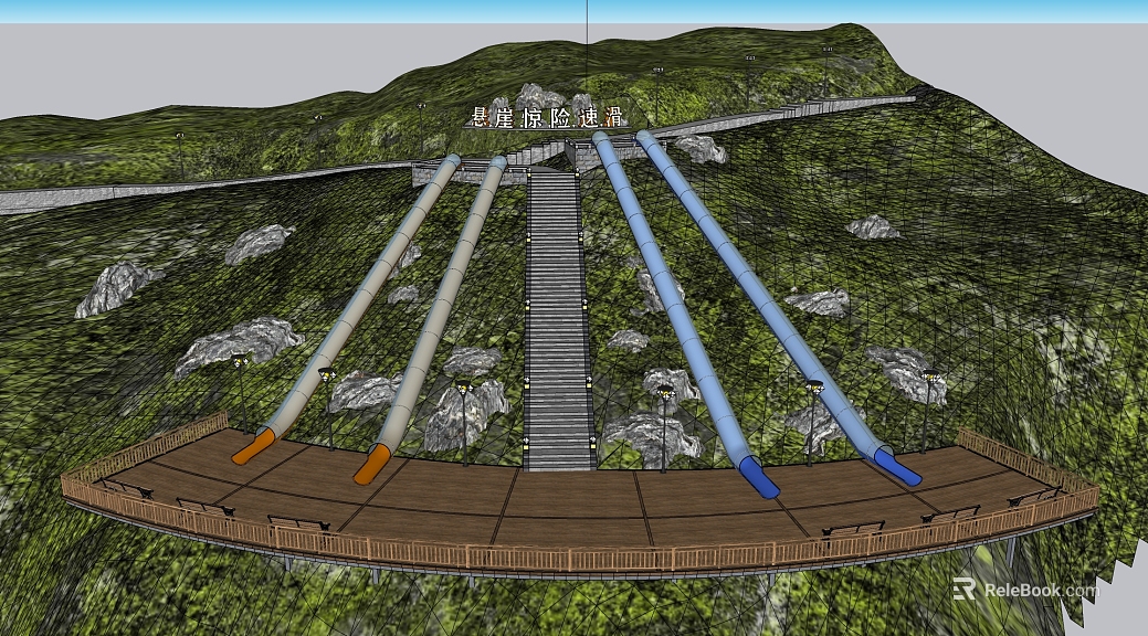 Cliff Speed Skating Amusement Facilities Outdoor Scenic Area texture
