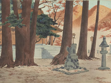 Japanese Ukiyo-e Landscape Painting Japanese Famous Scenic Spot Painting texture (ID:ffaeh973267)