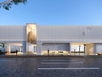 Modern Light Grey Perforated Aluminum Sheet Building Facade texture (ID:ffaeh098536)