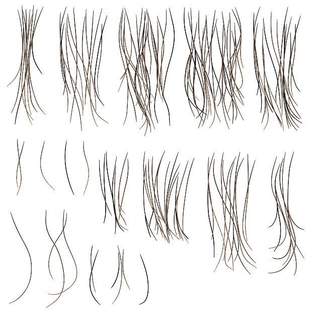 Brown black hair texture material texture