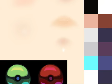 Anime Style Character Eye and Lip Map texture (ID:ffaeh875686)