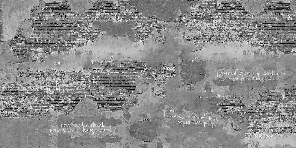 Black and white brick wall texture