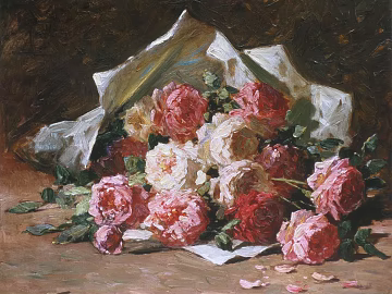 Plant Painting Hanging Painting Oil Painting Art Painting European Style Painting texture (ID:ffach693691)