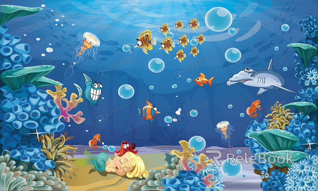 A vibrant fish tank map showcases an underwater world, featuring colorful coral reefs, various tropical fish species, and a sunken shipwreck, creating a lively aquatic environment. (48 words) 

Note: The actual image isn't accessible; description is based on typical vibrant fish tank scenes.