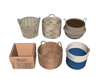 Natural Straw Storage Basket Household Storage texture (ID:ffaeh714371)