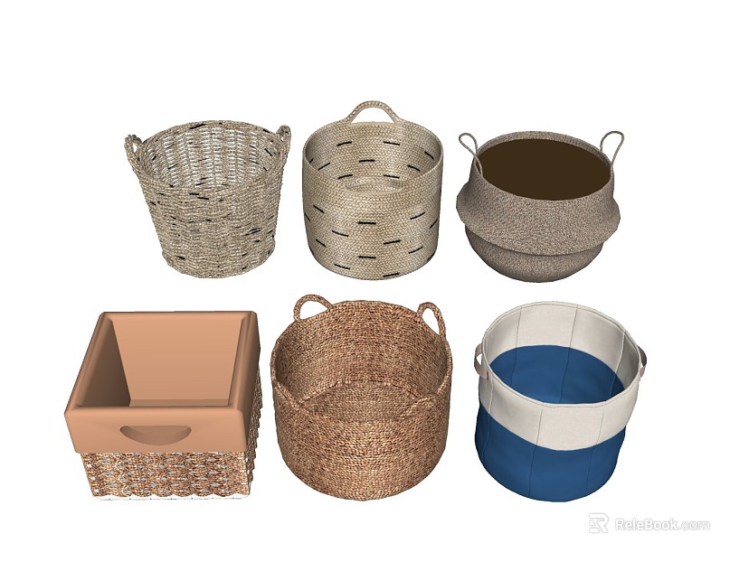 Natural Straw Storage Basket Household Storage texture