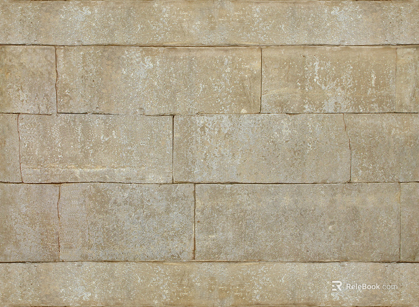 Brick wall gray-yellow stone texture
