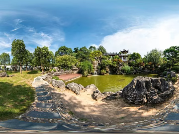 New Chinese Path Pool Park Daytime texture (ID:ffach682246)