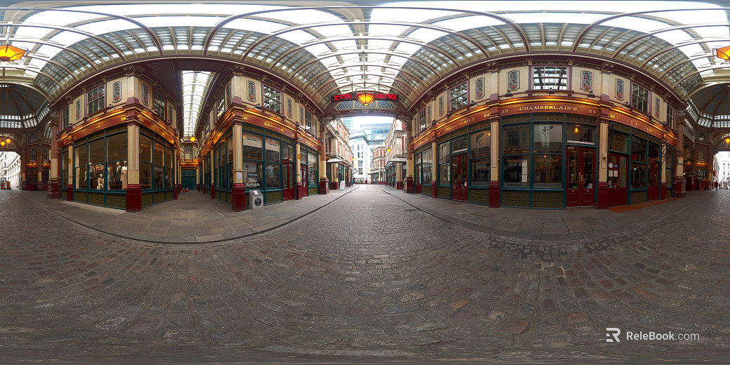 Indoor European Commercial Street HDR texture