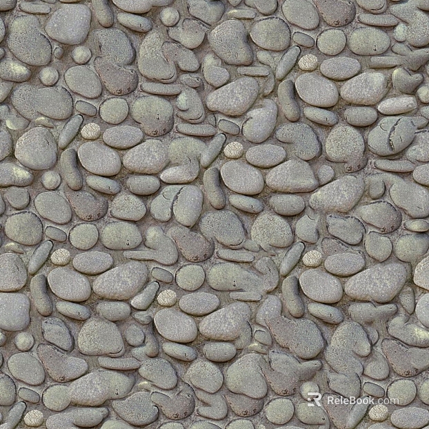 Silky gray cobblestone courtyard ground texture