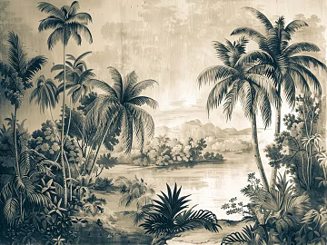 European Literary Plants Tropical Rainforest Wallpaper texture (ID:ffach654316)