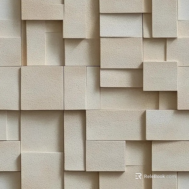 Beige cement brick three-dimensional background wall texture