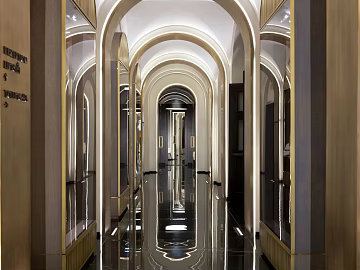 Light Luxury Black Tile Corridor Floor texture (ID:ffaeh965026)